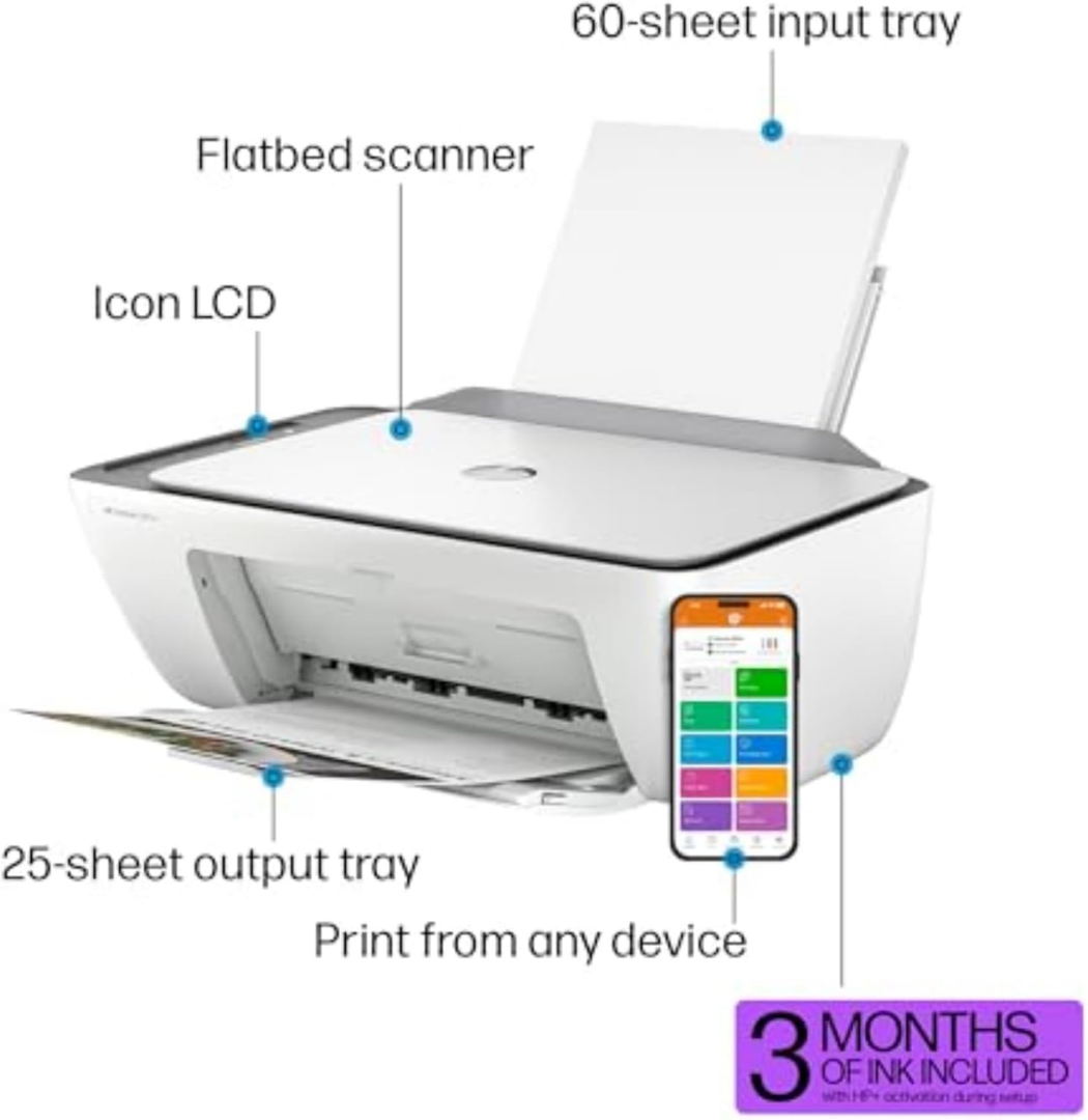 HP DeskJet 2855e Wireless All-in-One Color Inkjet Printer63004454050433121