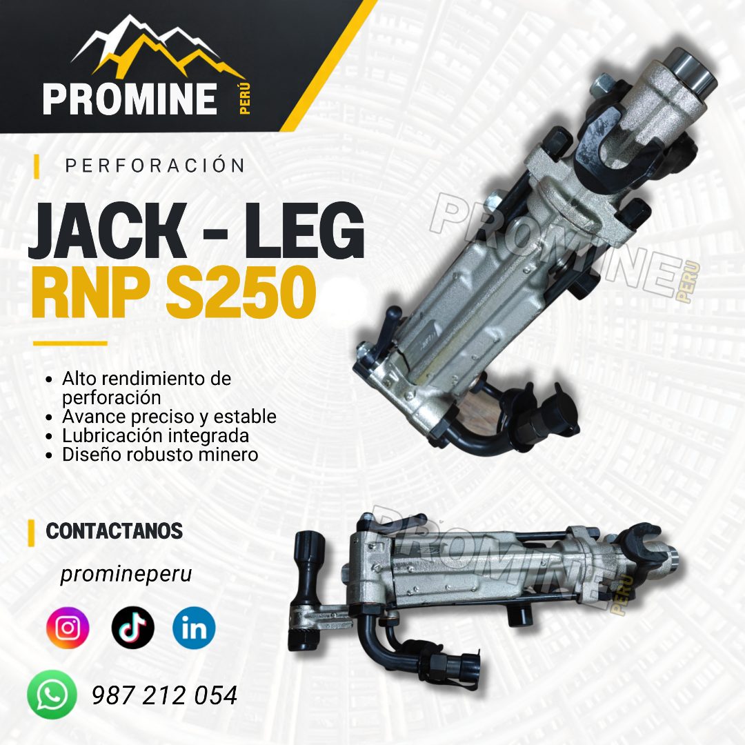 Esta perforadora Jack-Leg S250 ofrece alto rendimiento y un avance preciso