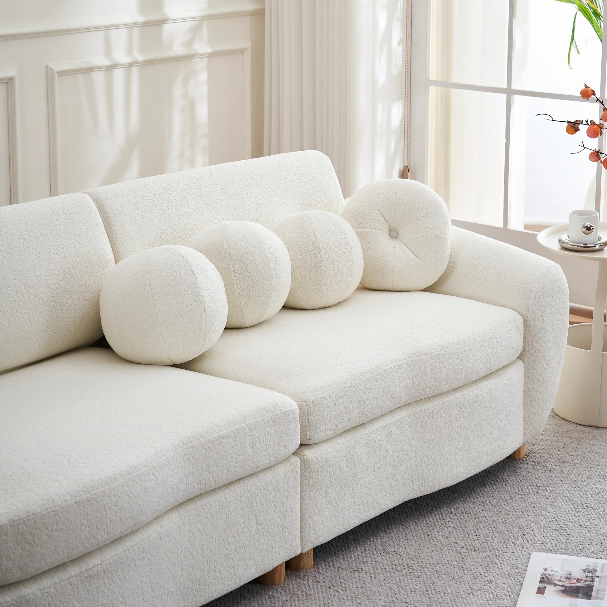 Sofá moderno para sala de estar, sofá chenilla verde de 84', sofá seccional de asiento doble, sofá tapizado para apartamento, dormitorio, casa u oficina W2363S0002363909093892866121