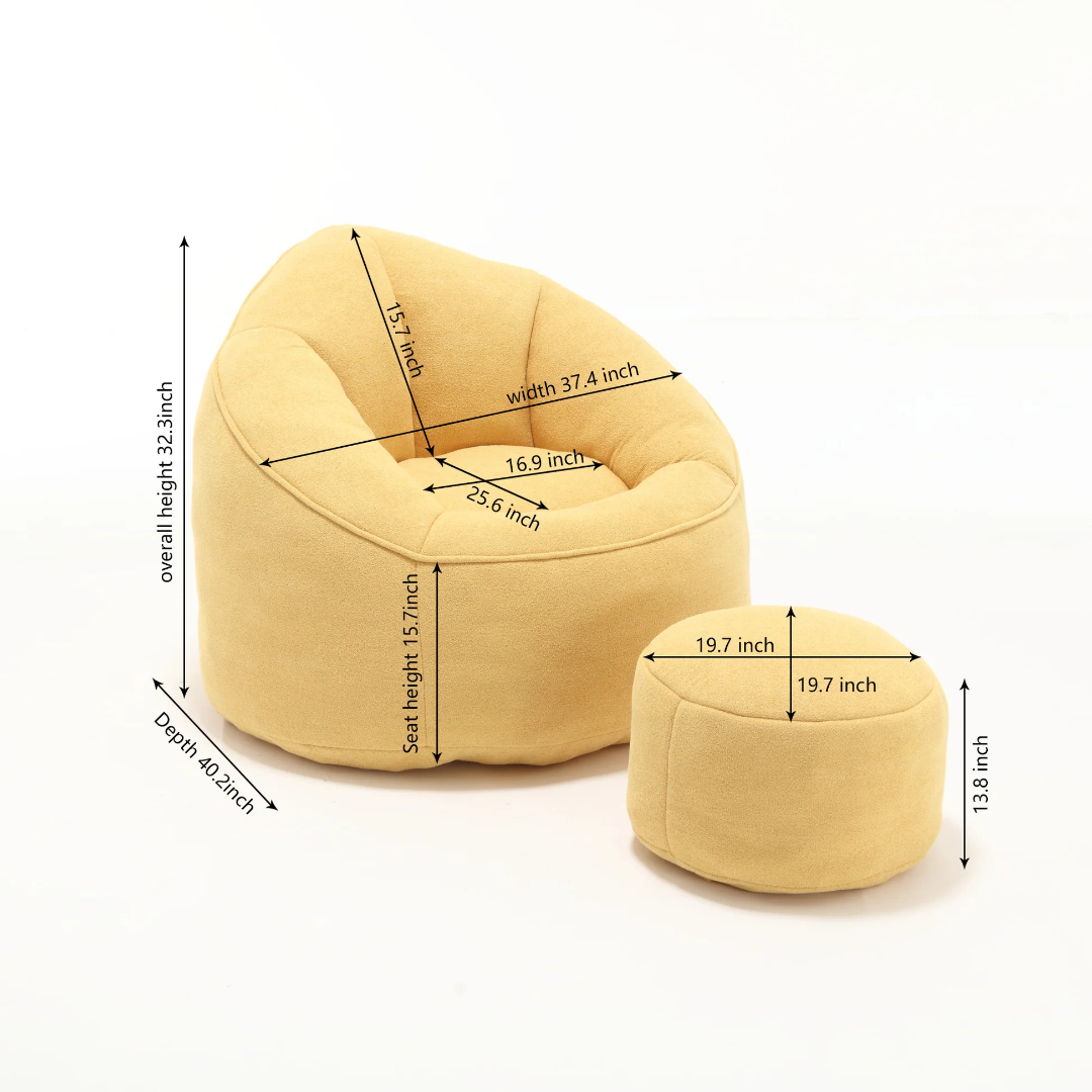 Silla de sofá de saco de dormir de espuma de alta presión con relleno acolchado, silla de saco de dormir para adulto con reposapiés W1996P18328463876992776067121
