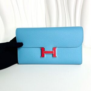Hermes Enamel Constance Epsom Long Wallet64297051511042120