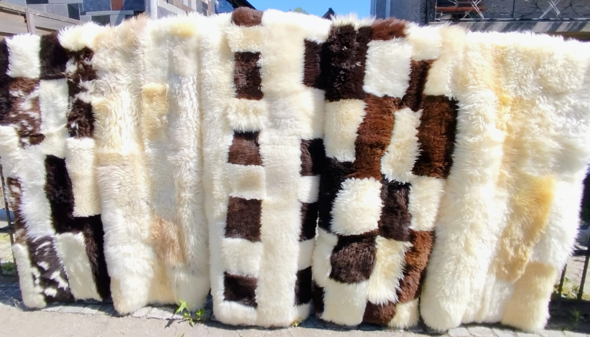 Unique Patchwork Sheepskin Rug 2m - High Quality For Sale