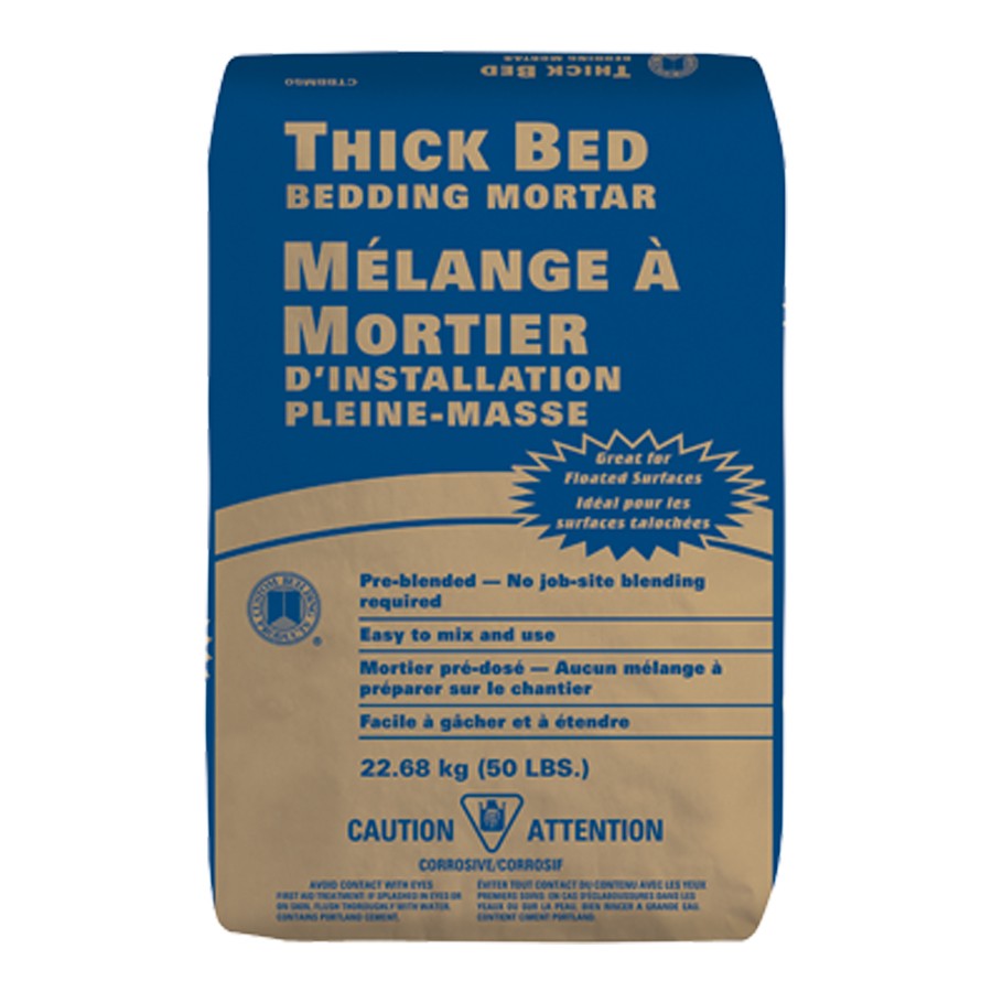 THICK BED - BEDDING MORTAR (USAGE: FLOOR TILE, STONE, CEMENT FLOOR) $9.99/BAG 10BAGS+ $9.49/BAG(in stock 2-3 p 56bags/pallet)