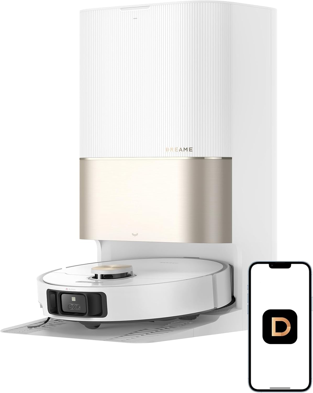 DREAME X40 Ultra Robotic Vacuum with Removable & Liftable Mop 12,000Pa Suction  White (Open Box)