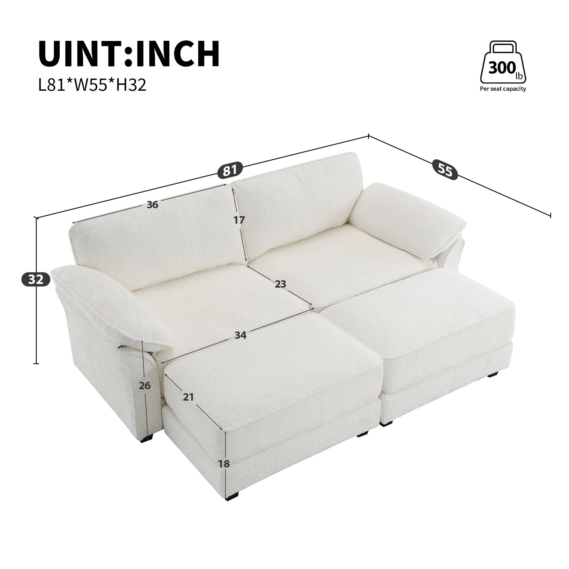 Conjunto de sofá cama seccional convertible modular de combinación libre, sofá esquinero reclinable acolchado de 4 asientos, sofá individual de asiento profundo con otomana para sala de estar, oficina, apartamento, 2 colores GS006022AAA63888759627267121