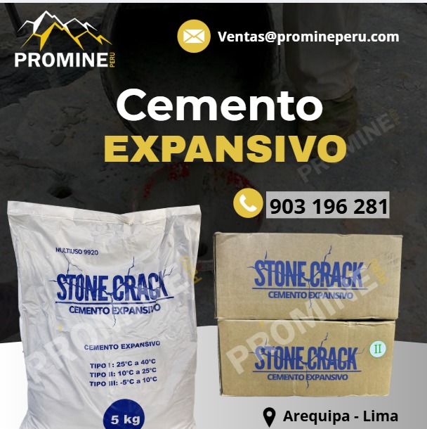 Cemento Expansivo Agente Demoledor de Roca y Concreto