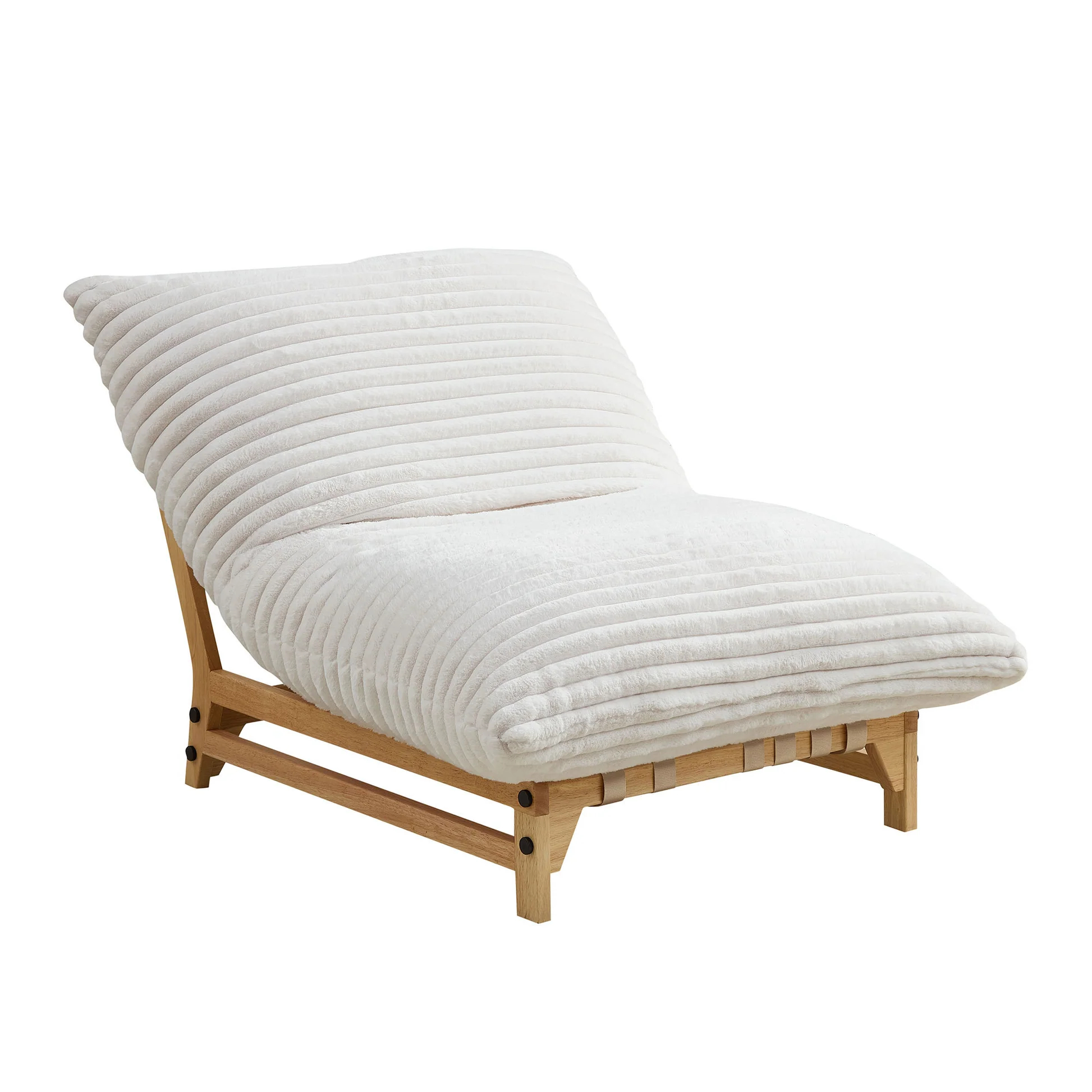 Accent Armless Lazy Sofa, Casual Single Sofa, Corduroy Fabric, For Living Room And Bedroom , With Backrest, Single Seat, OFF-WHITE W876P30451663876964024193120