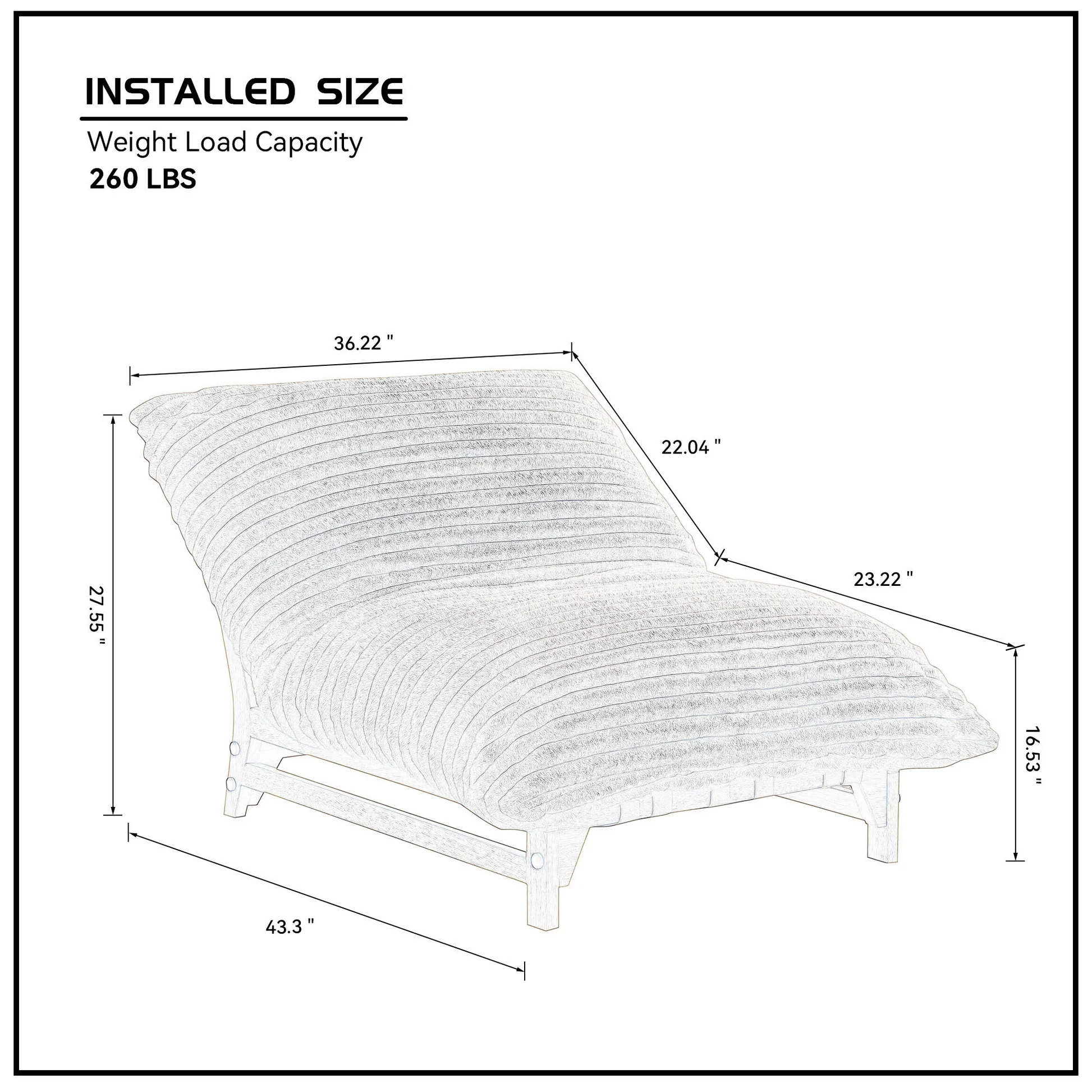 Accent Armless Lazy Sofa, Casual Single Sofa, Corduroy Fabric, For Living Room And Bedroom , With Backrest, Single Seat, OFF-WHITE W876P30451663876964024193122