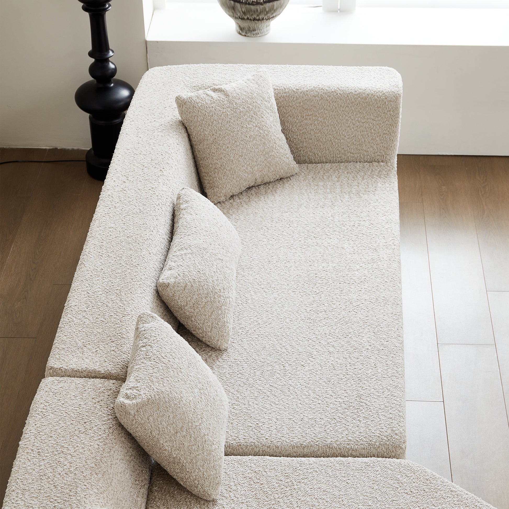 127.5'' Modern Minimalist Sofa With Deep Seat,No Assembly Needed W848S0004263889062256641122