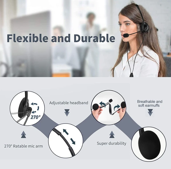 Auriculares con micrófono USB con cancelación de ruido para PC, ordenador, llamadas y chats64851988886913127