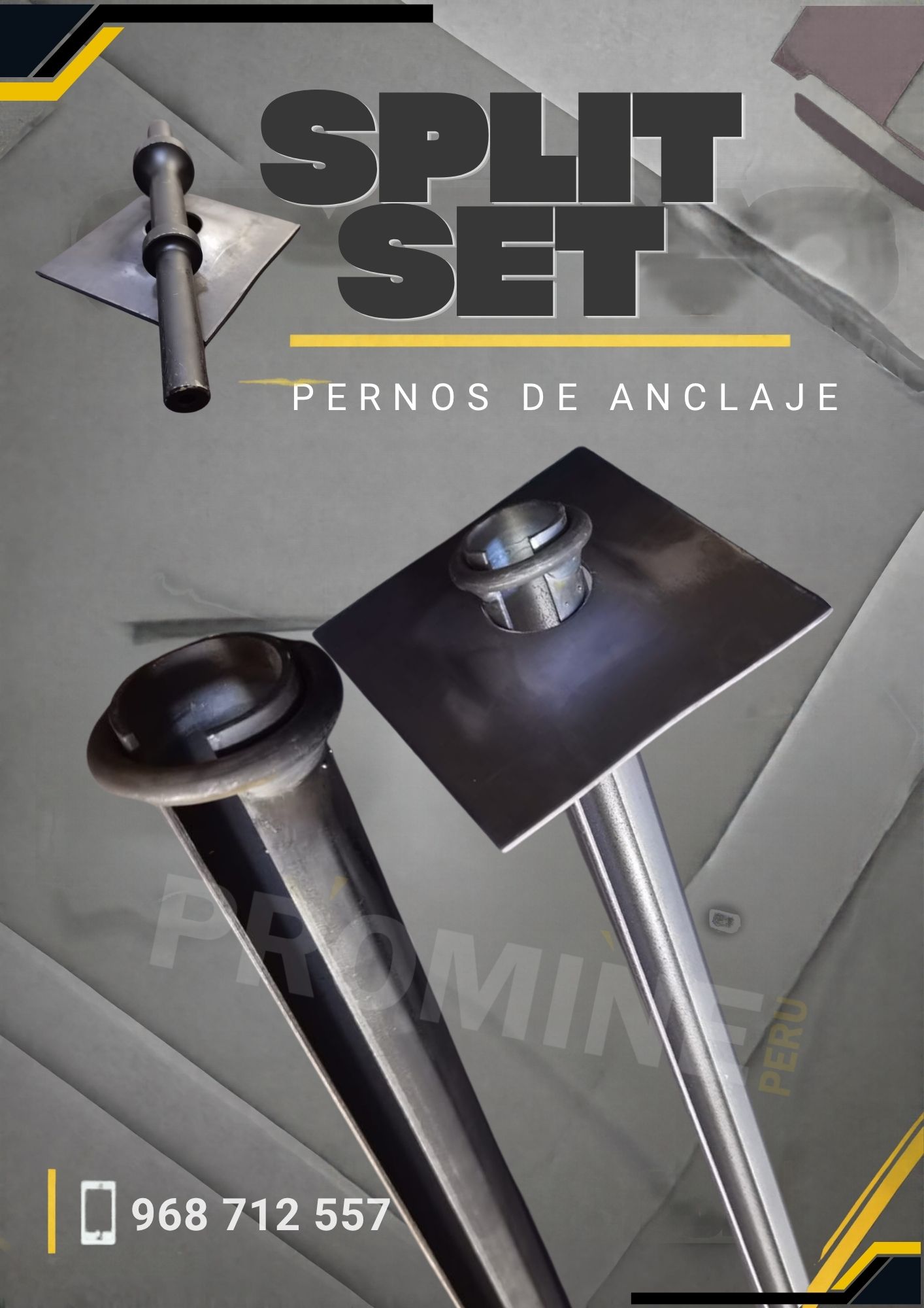 Servicio de instalación de pernos Split Set mineros
