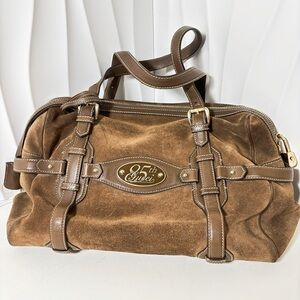Gucci 85th Anniversary Brown Suede Leather Boston Bag