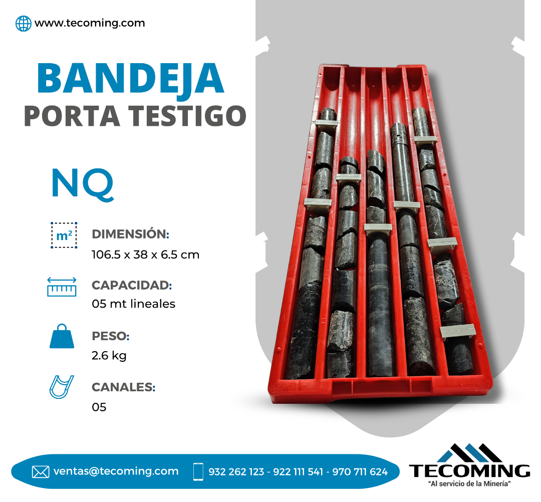 BANDEJAS PORTA TESTIGO NQ PARA CONSERVAR NÚCLEOS DE SONDAJE