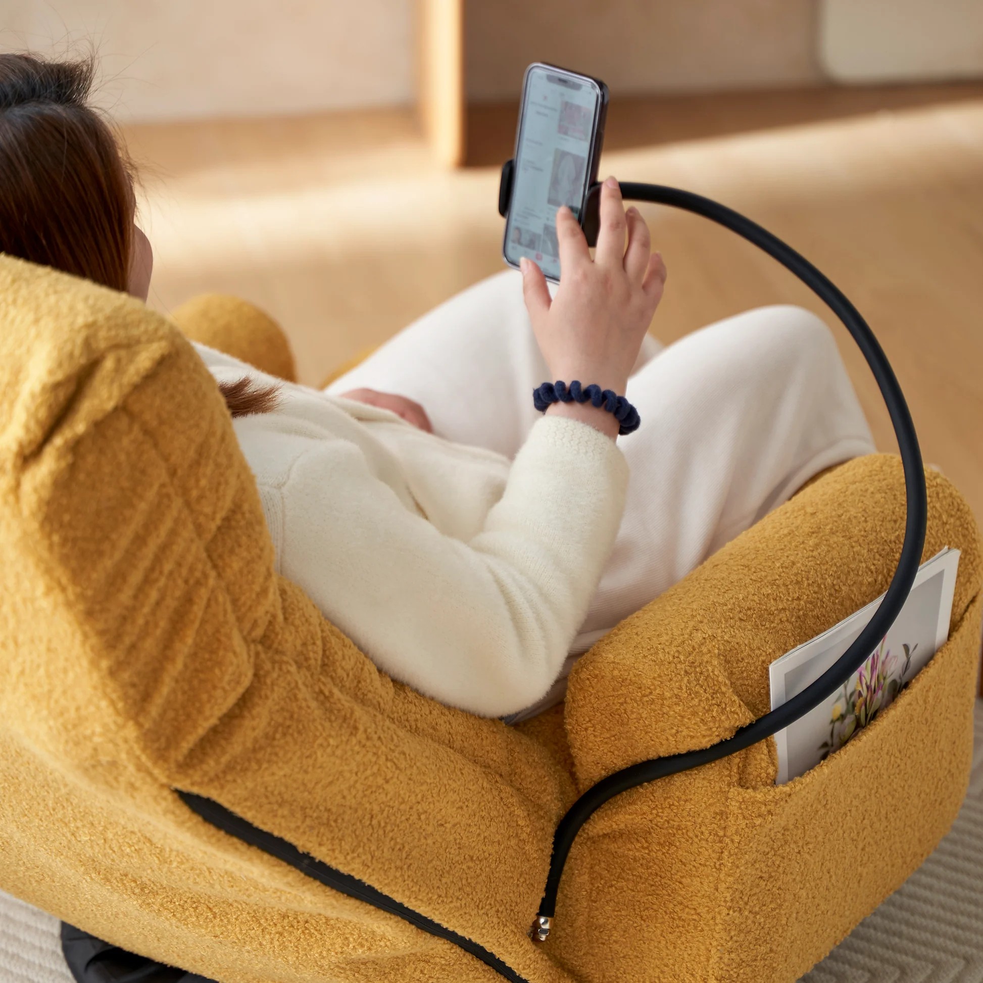 Adjustable Yellow Swivel Lounge Chair with 360-Degree Rotating Seat and Headrest Support, Leisure Chair Deck Chair - Game Chair for Living Room W244P17263863909982781059121