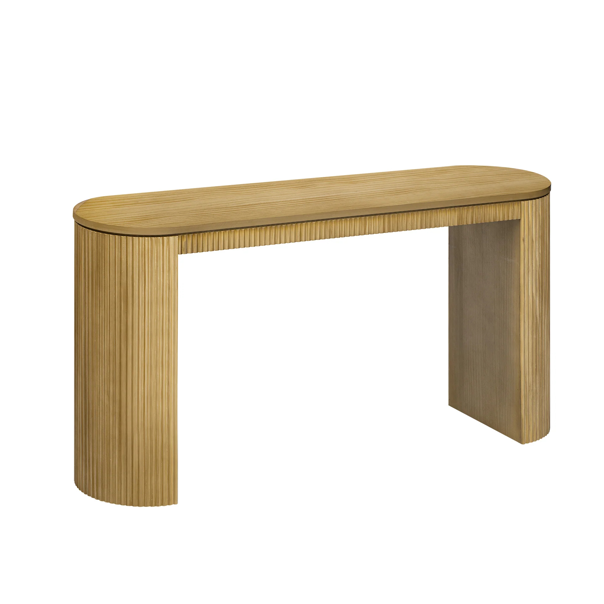 U_STYLE Curved Design Console Table with Unique Vertical Stripe Design ,Suitable for Living Room,Study and Entrance N711P205935N63877052097539121