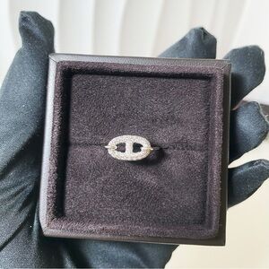 Hermès Silver Ring with White Accents64340672396673122
