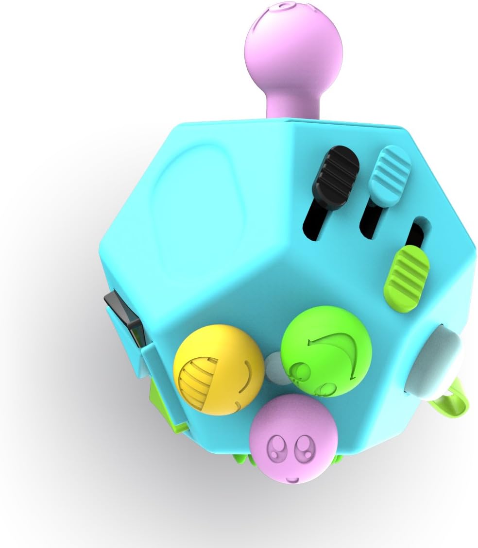 Fidget Dodecagon 12-Side Fidget Toys Cube Relieves Stress Blue Sky63701346541059122