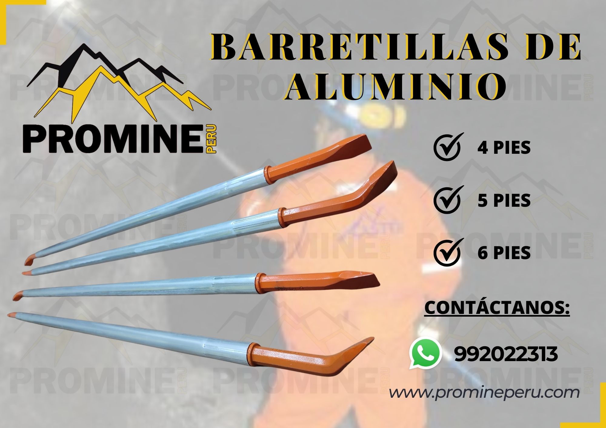 Venta de barretillas de aluminio para minería