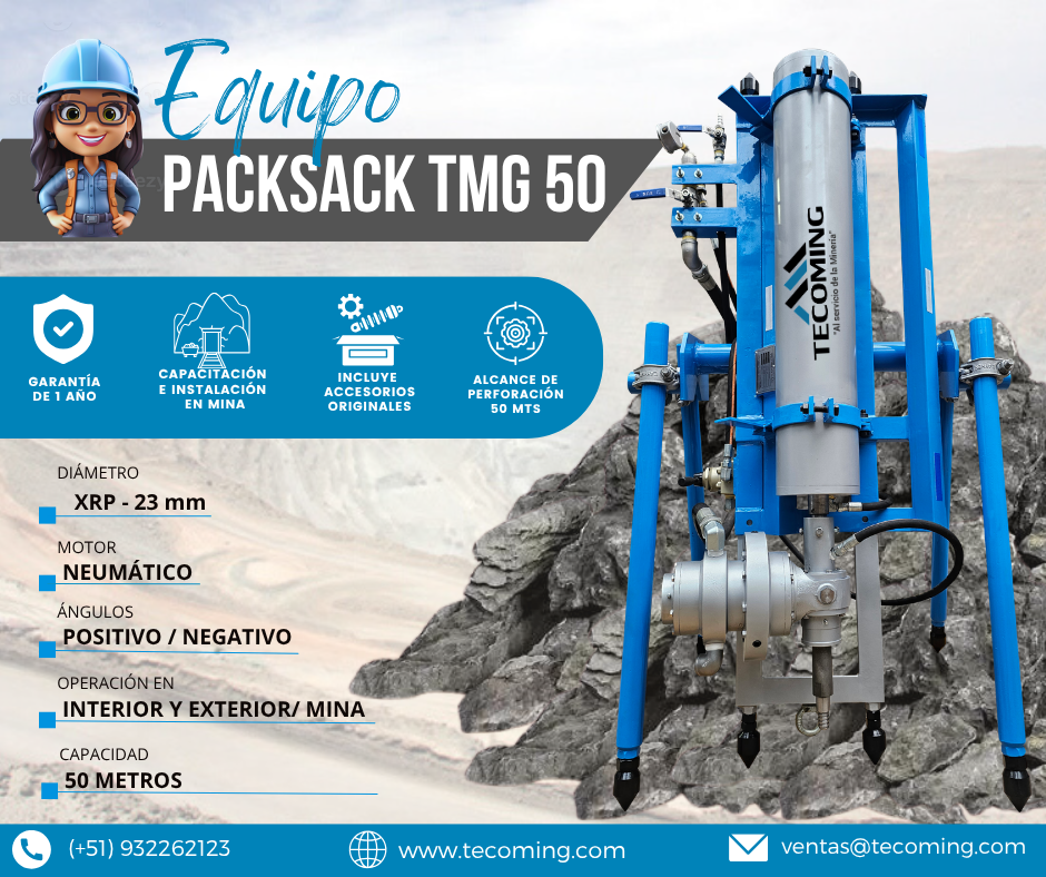 Servicio de Perforación Diamantina Packsack TMG 50 con Instalación