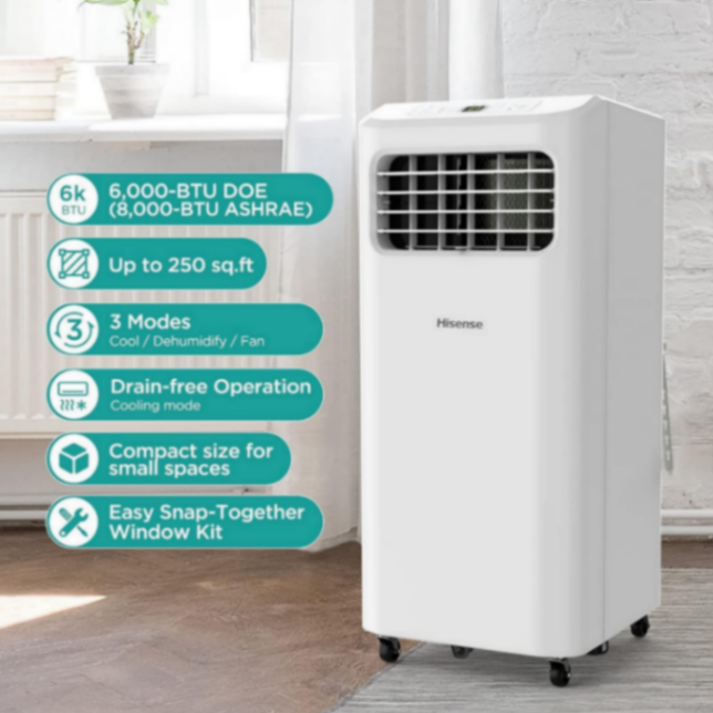 (Original $219)-Hisense Portable Air Conditioner 6,000-(Renewed)63137235565697121