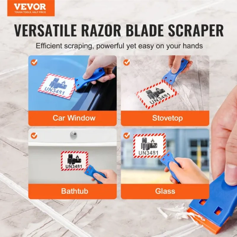 Plastic Razor Blade Scraper 2PCS Scraper Tool 120PCS POM Plastic Blades64862014122498121