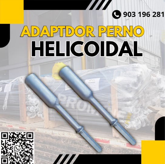 Servicio de venta de adaptadores para pernos helicoidales mineros