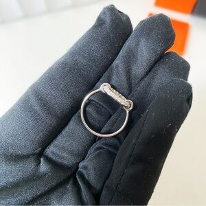 Hermès Silver Ring with White Accents64340672396673123