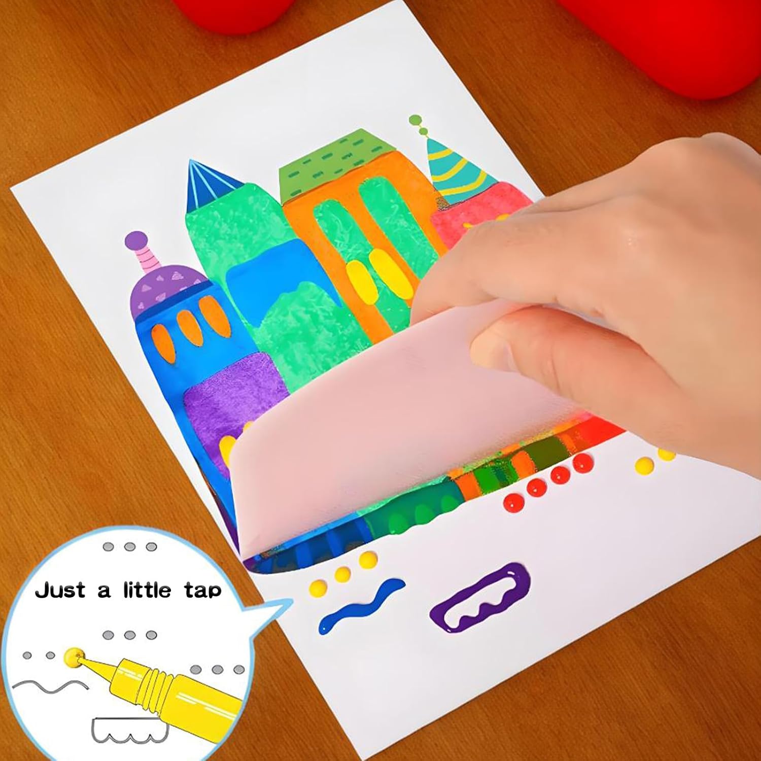 Juego creativo para niños de arte con técnica de rayado arcoíris65098683852418123