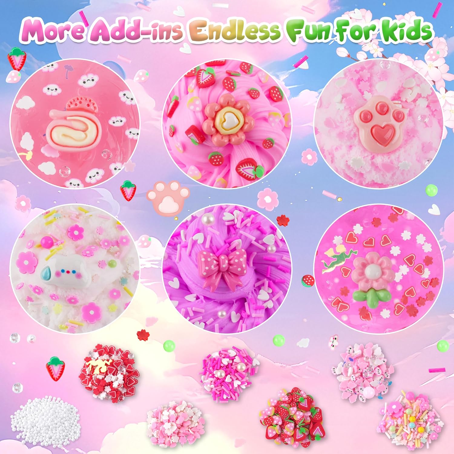 6 unidades de Slimes, Slime rosa para niños, kit de slime de nube para niñas de 8-12 años63700600126979123