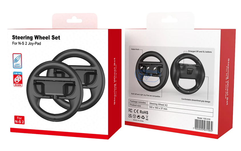 Accesorios de volante para el controlador de juego Switch2 (excluido el controlador)